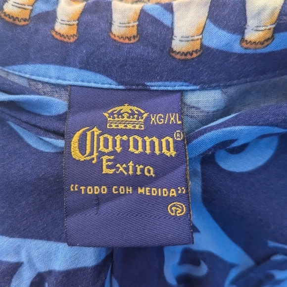 Corona Extra Mexican Cerveza Beer Button Up Hawaiian party T-shirt mens XL - Picture 7 of 7